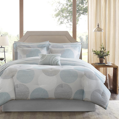Start2Finish 9-piece comforter bedding set with cotton bed sheets, featuring a cozy and stylish design for a complete bedroom look.