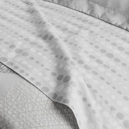 Start2Finish 9-piece comforter set with matching cotton bed sheets, featuring soft fabric and coordinated bedding design.