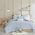 Cotton Jacquard bedding comforter set with Euro shams and throw pillows from Start2Finish, featuring intricate woven patterns.