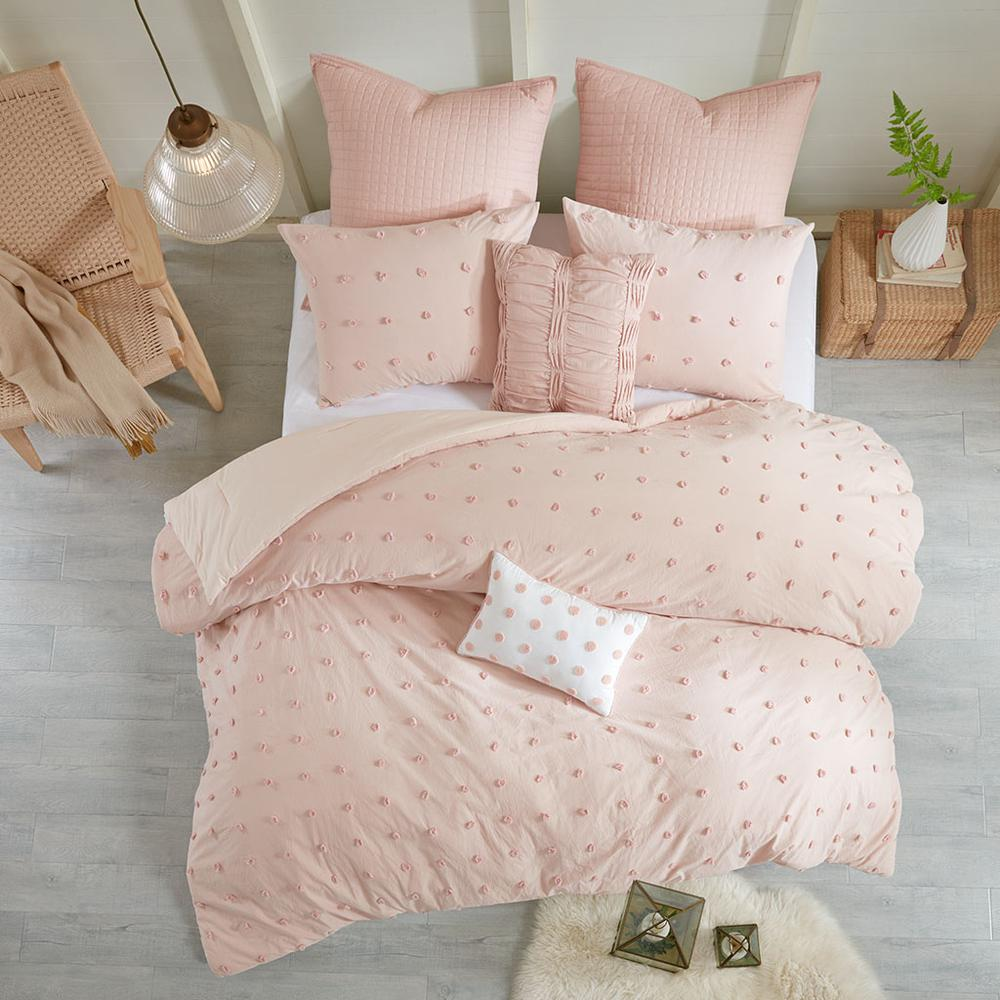 Start2Finish cotton jacquard comforter set with euro shams and decorative throw pillows, showcasing textured bedding and coordinating accents.