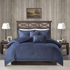 Start2Finish Perry oversized denim comforter set in blue, featuring a soft, cozy bedding design with denim-inspired fabric.