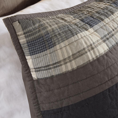 Start2Finish Winter Plains 100% Cotton Oversized Quilt Mini Set in taupe, featuring a cozy bedding design.