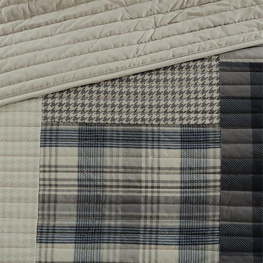 Start2Finish Winter Hills oversized cotton quilt set in tan, showing the soft, cozy quilt with matching pillow shams.