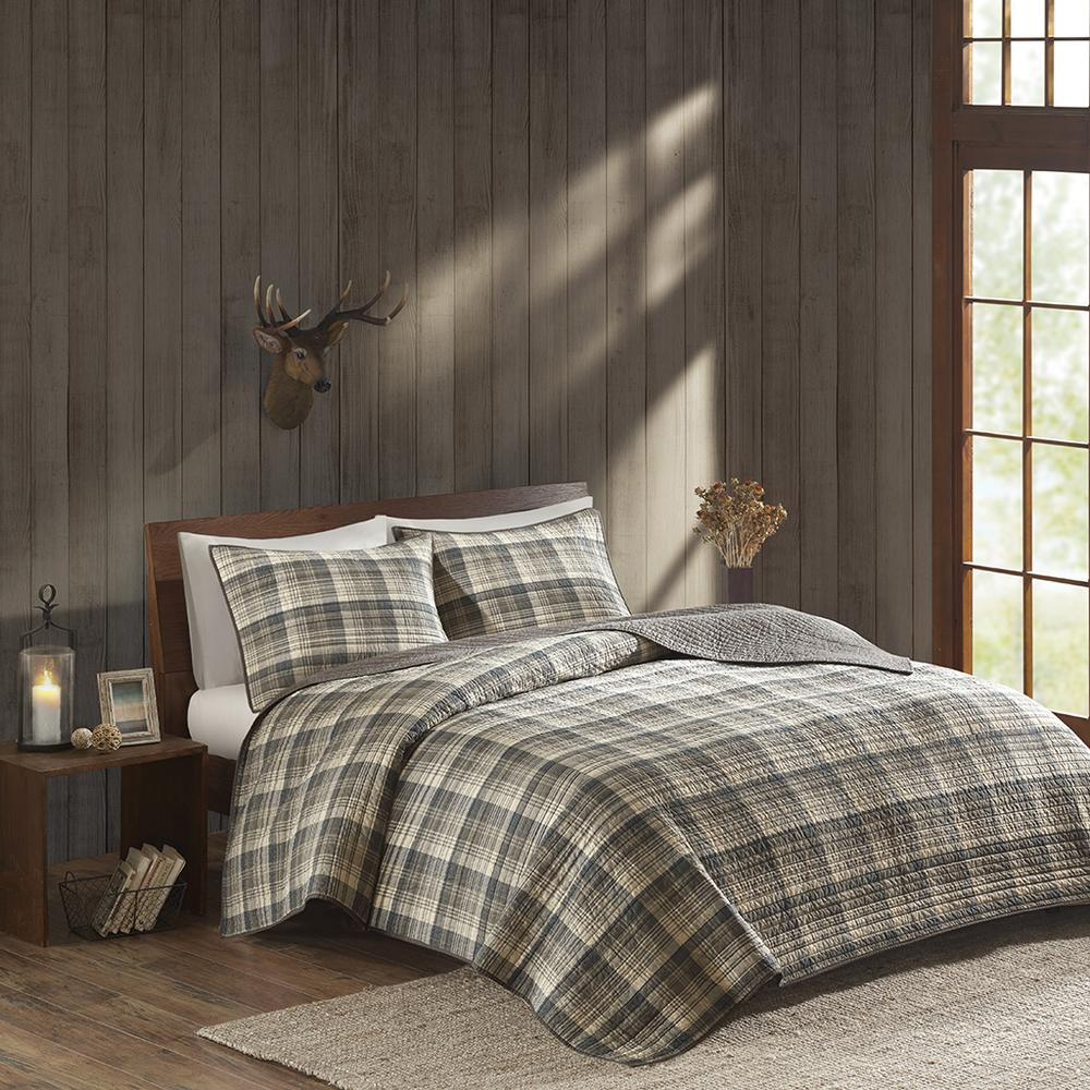 Start2Finish Tasha 100% cotton oversized quilt mini set in tan, showcasing a cozy, textured bedding with a soft, inviting appearance.