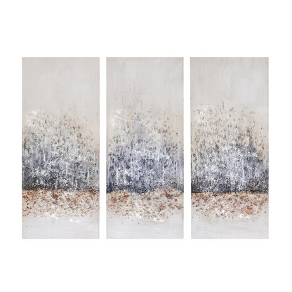 Hand embellished 3-piece canvas wall art set by Start2Finish featuring vibrant, textured designs for modern home decor.