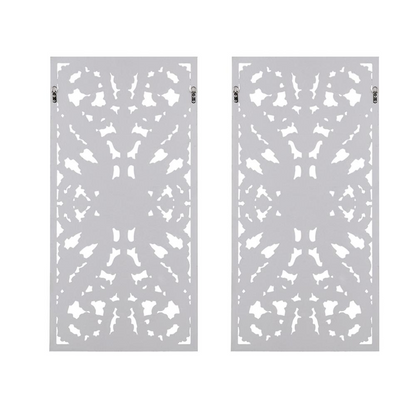 Distressed carved wood wall decor set with two pieces, rustic finish, handcrafted art for vintage home interior.