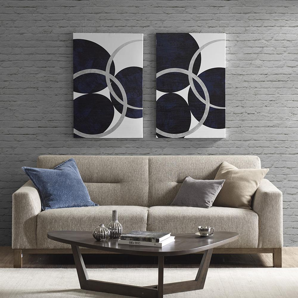 Silver foil abstract 2-piece canvas wall art set by Start2Finish, featuring modern metallic designs for home decor.