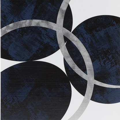 Silver foil abstract 2-piece canvas wall art set by Start2Finish, featuring modern geometric design for home decor.
