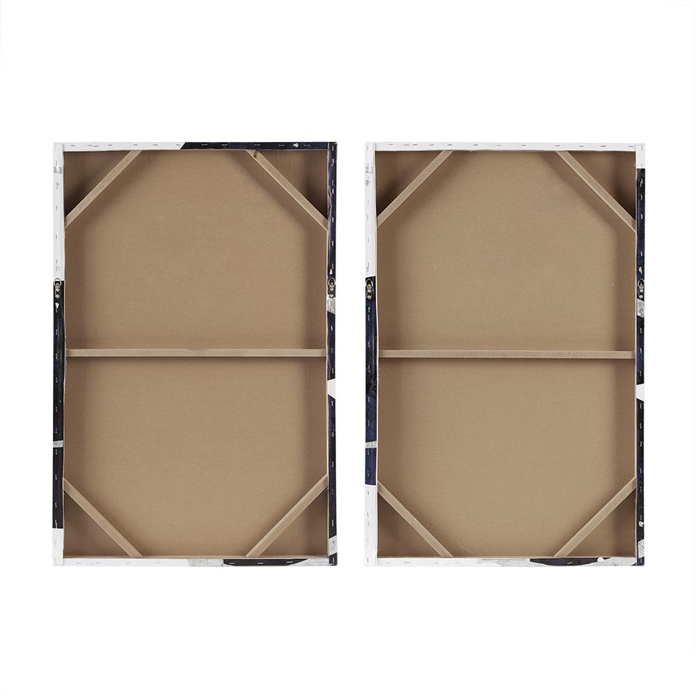 Silver foil abstract 2-piece canvas wall art set by Start2Finish, featuring modern silver and black designs for home decor.