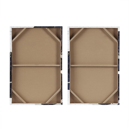 Silver foil abstract 2-piece canvas wall art set by Start2Finish, featuring modern silver and black designs for home decor.