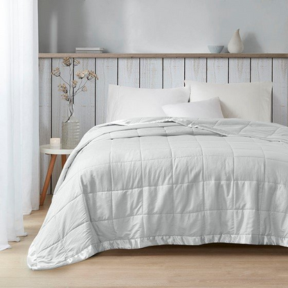 Oversized Start2Finish down alternative bedding blanket with satin trim, soft and cozy for comfortable sleep.