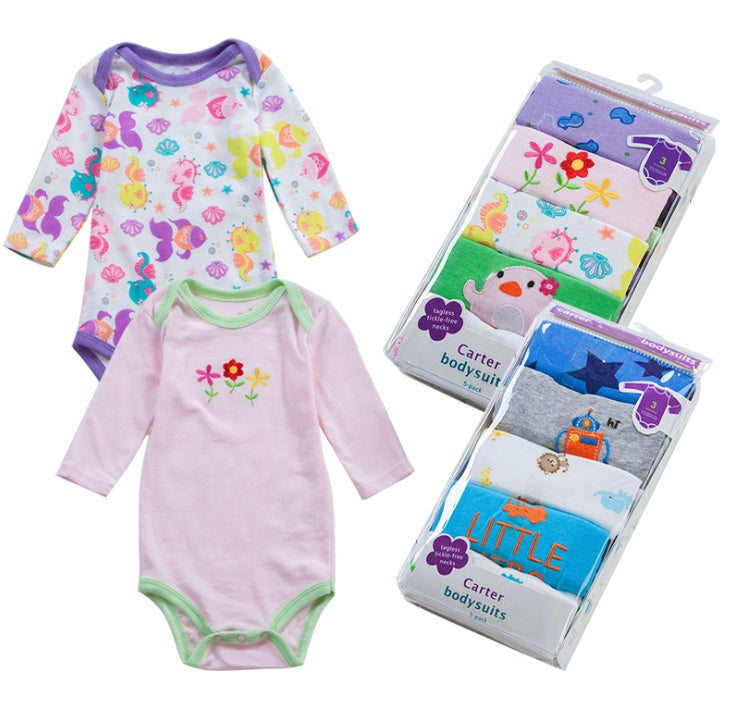Baby onesie by Pear Daisy featuring long sleeves and a triangle design, made of soft cotton for comfortable wear.