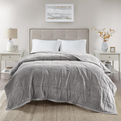 Reversible HeiQ Smart Temperature down alternative bedding blanket by Start2Finish, showing soft, plush fabric with color options.