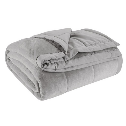 Reversible HeiQ Smart Temperature down alternative bedding blanket by Start2Finish, showcasing soft, plush fabric and thermal control features.