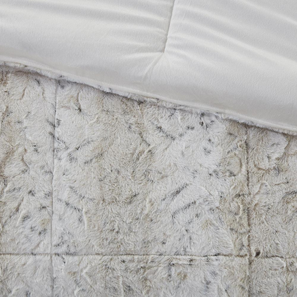 Start2Finish 4-piece faux fur comforter set with plush, soft bedding in a cozy, luxurious design.