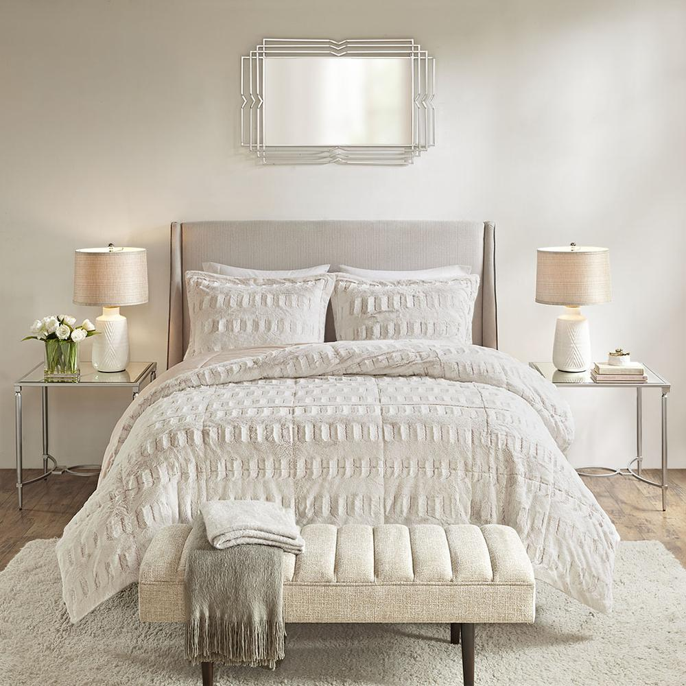 Start2Finish back print long fur comforter mini set with soft, plush fabric and stylish design, shown in the image.