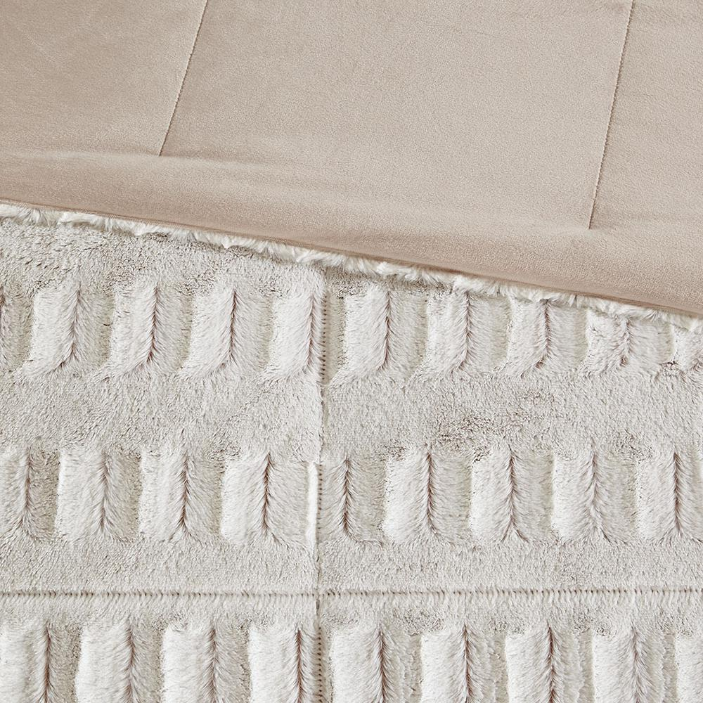Start2Finish back print long fur comforter mini set with plush, soft fabric and stylish design for cozy bedroom decor.