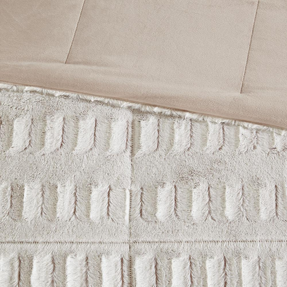 Start2Finish back print long fur comforter mini set with plush, soft fabric and stylish design for cozy bedroom decor.