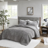 Start2Finish Arctic Fur Down Alternative Comforter Mini Set in grey, soft and cozy bedding with plush texture.
