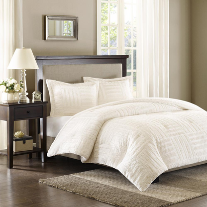 Ivory Arctic Fur Down Alternative Comforter Mini Set from Start2Finish bedding collection, featuring soft plush fabric and cozy texture