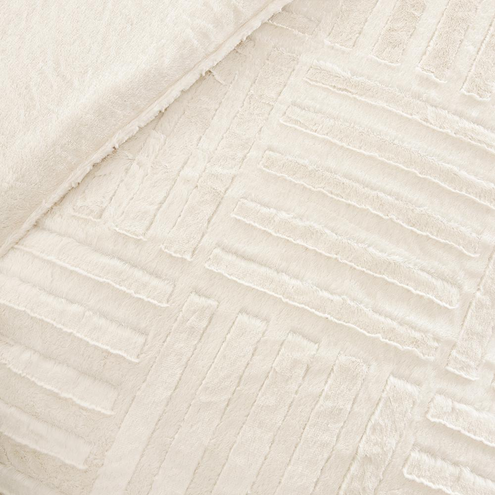 Start2Finish Arctic Fur down alternative comforter mini set in ivory, showing soft bedding with plush texture and neatly folded edges.