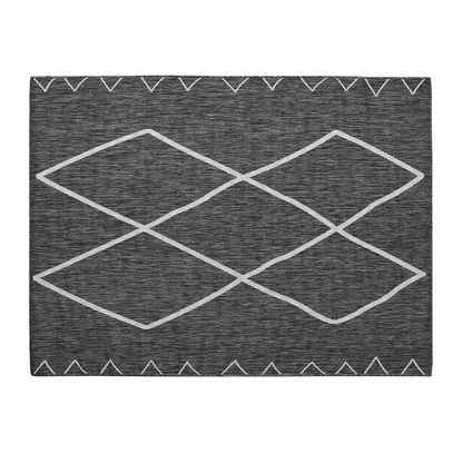 Start2Finish Moroccan indoor/outdoor rug featuring intricate geometric patterns and vibrant colors.