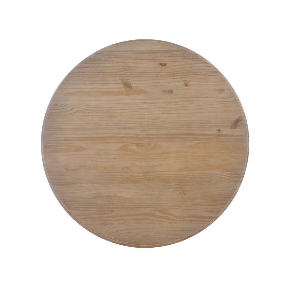 Start2Finish Tobin pedestal dining table with natural wood and white finish, showing a modern, sturdy table with sleek design.