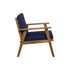 Start2Finish Cole outdoor chat set with four seats, blue cushions, and metal frame for stylish outdoor furniture.