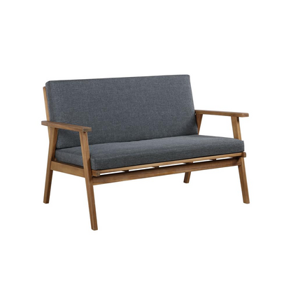 Start2Finish Cole outdoor 4-piece chat set with grey cushions, featuring cushioned chairs and a matching coffee table for patio seating.