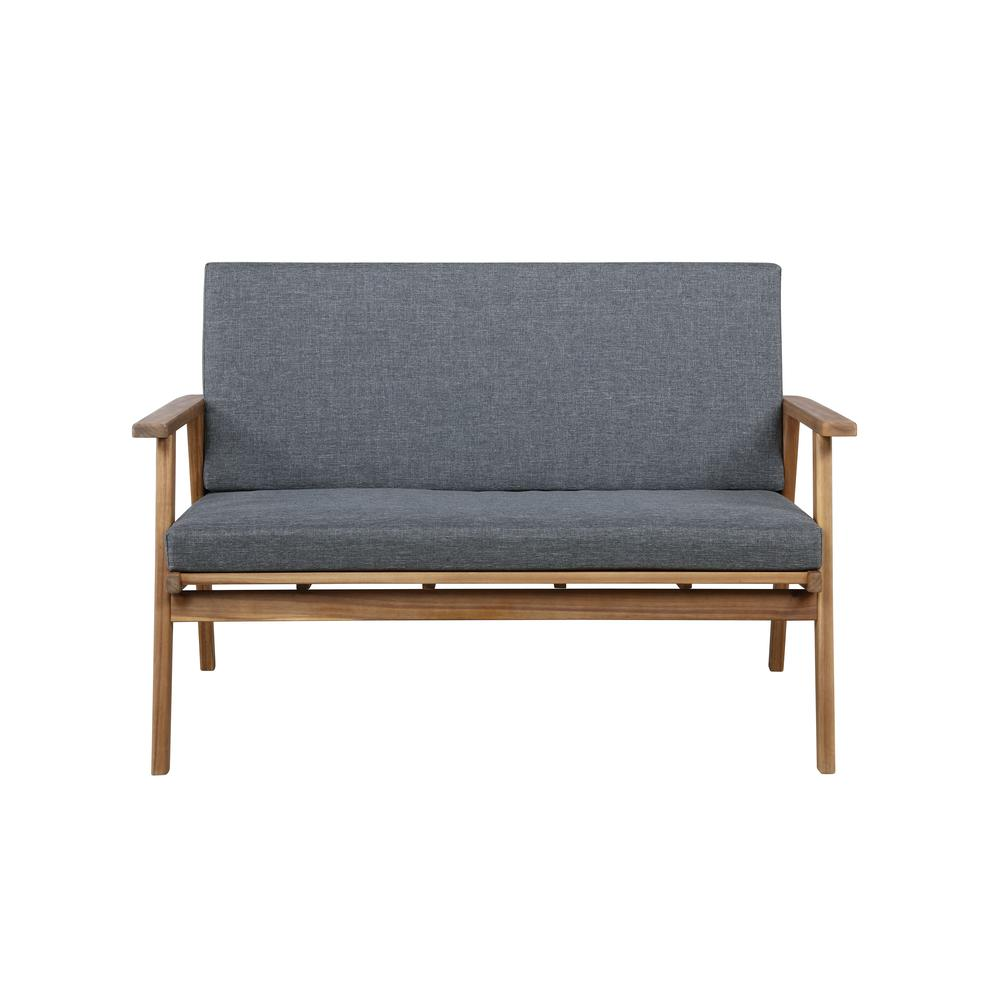 Start2Finish Cole outdoor 4-piece chat set with grey cushions, featuring a sofa, chairs, and a coffee table for outdoor seating.