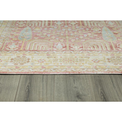 Start2Finish traditional pink rectangle area rug, 7&