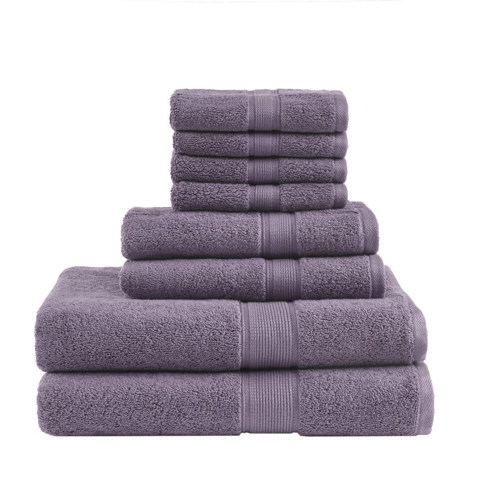Start2Finish 8-piece antimicrobial cotton towel set featuring soft, absorbent towels in various sizes for bathroom use.