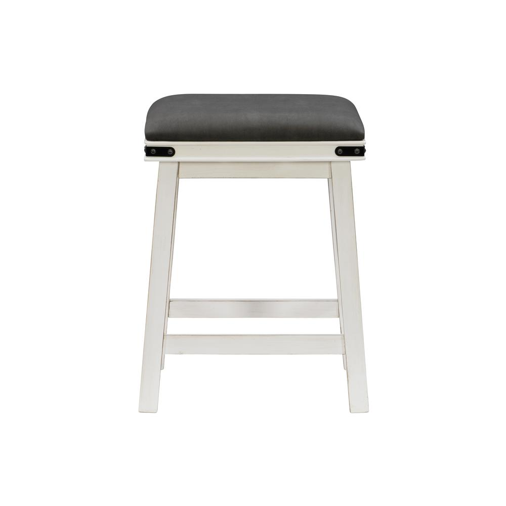 White Serrano Counter Stool by Start2Finish, showcasing a modern, cushioned seating with sleek metal legs for kitchen or bar area.