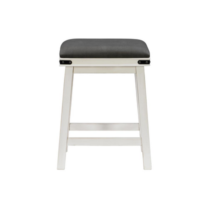 White Serrano Counter Stool by Start2Finish, showcasing a modern, cushioned seating with sleek metal legs for kitchen or bar area.