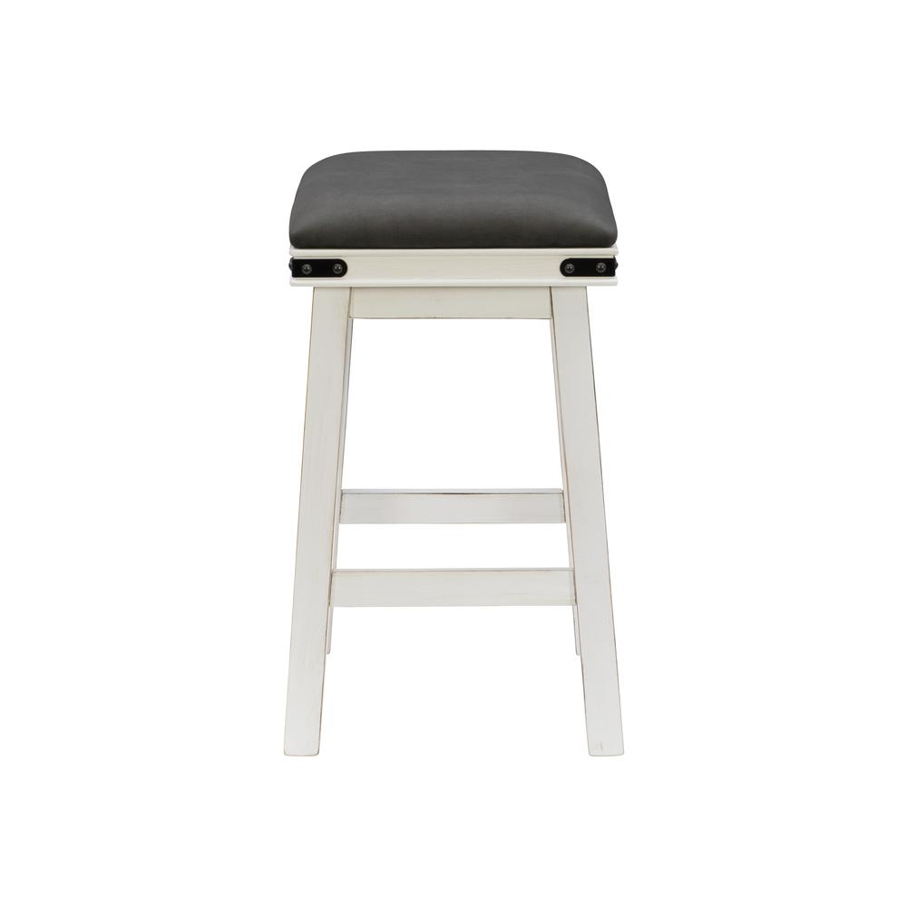 White Serrano Counter Stool by Start2Finish, featuring a modern design with a cushioned seat and sturdy metal legs.