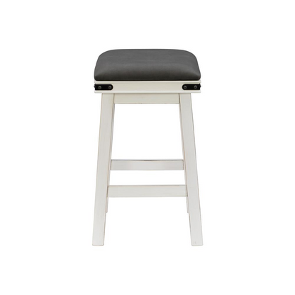 White Serrano Counter Stool by Start2Finish, featuring a modern design with a cushioned seat and sturdy metal legs.