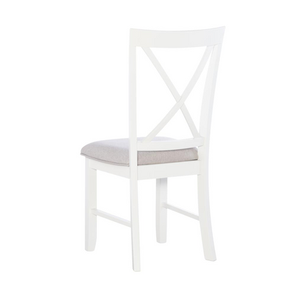 Start2Finish Jane Grey side chair with wooden legs and upholstered fabric seat, showcasing a modern furniture design.
