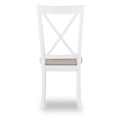 Start2Finish Jane Brown side chair with wooden legs and upholstered beige fabric seat, showing a stylish modern design.