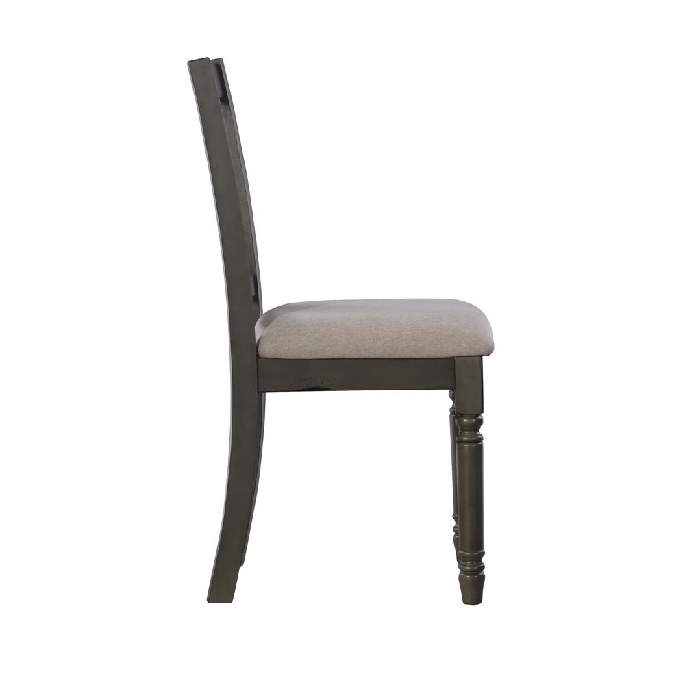 Willow Grey Side Chair by Start2Finish featuring a modern design with a cushioned seat and sleek wooden legs