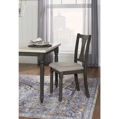 Willow Grey Side Chair by Start2Finish featuring a modern design with a grey upholstered seat and wooden legs.