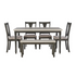 Willow 6-piece grey dining set by Start2Finish featuring a table and six chairs, modern furniture for dining rooms