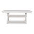 Distressed white Start2Finish Turino dining table with rustic wooden legs, showcasing a sturdy rectangular furniture piece.