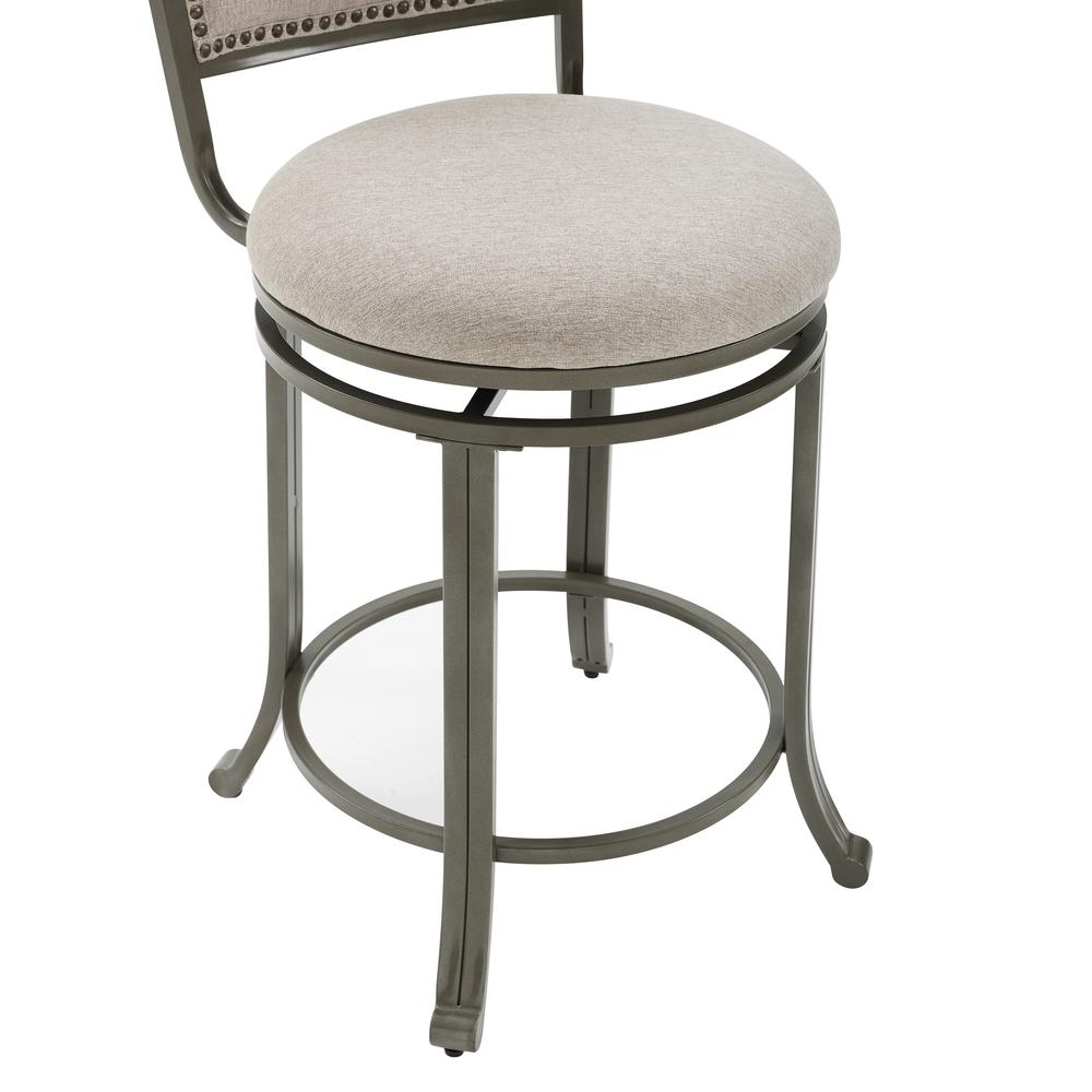 Start2Finish Franklin swivel counter stool in pewter with a round seat and metal base, suitable for kitchen or bar height seating.