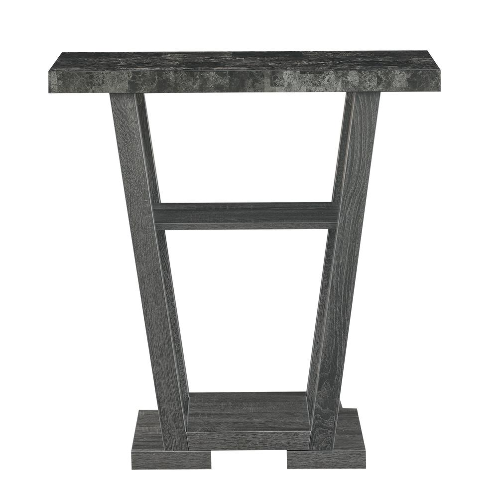 Start2Finish Newport V Console Table with shelves, featuring a sleek wooden surface and open shelving for stylish storage.