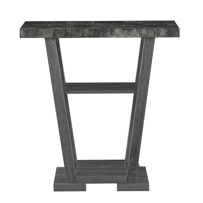 Start2Finish Newport V Console Table with shelves, featuring a sleek wooden surface and open shelving for stylish storage.