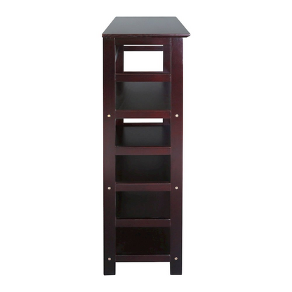 Start2Finish Soho Manhattan 4-shelf bookcase in espresso finish with four spacious shelves for storage and display.