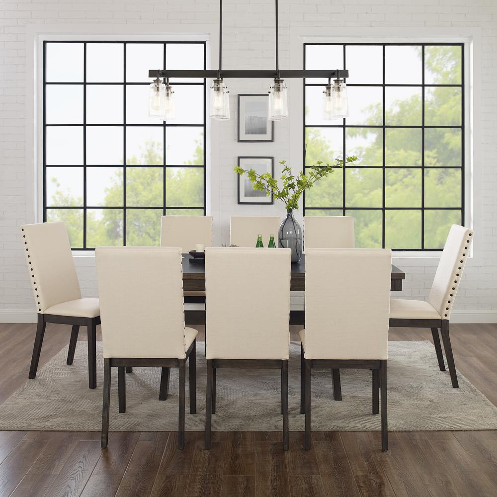 Start2Finish Hayden 9-piece dining table set with table and eight upholstered chairs, modern furniture for dining room.