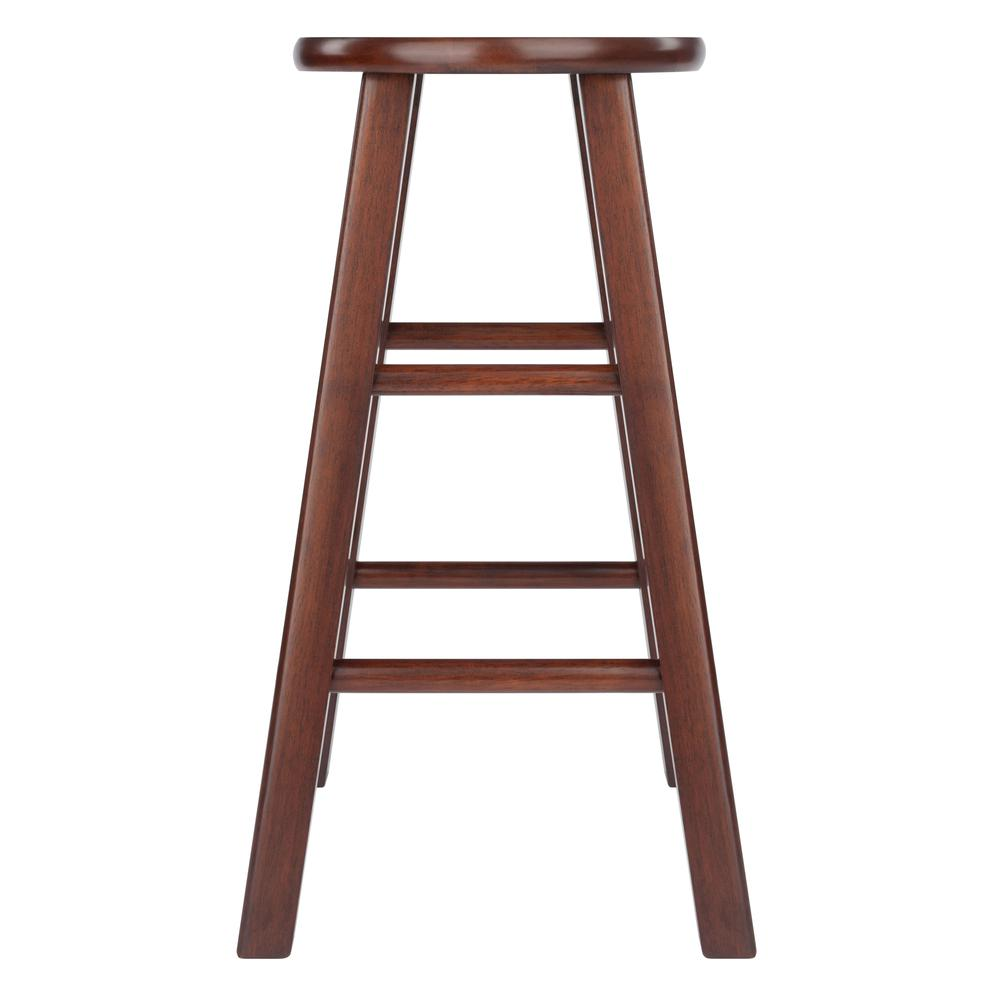 Pair of Start2Finish walnut Element Counter Stools in a 2-piece set, showcasing sleek wooden seat and sturdy metal legs.
