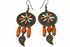 Silver Hestia Dream Catcher Bead Work Earrings featuring intricate bead designs and hanging feathers in a bohemian style.