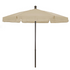 Start2Finish 7.5-foot beige hex garden umbrella with 6 ribs, push-up and pin lift, vinyl-coated weave for outdoor shade.
